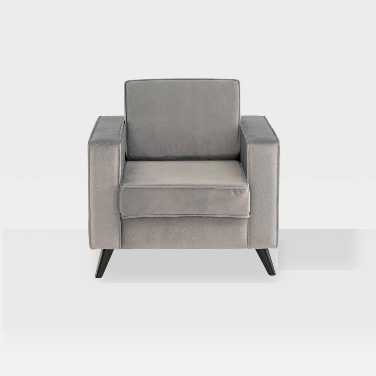 Cara Grey Velvet Armchair