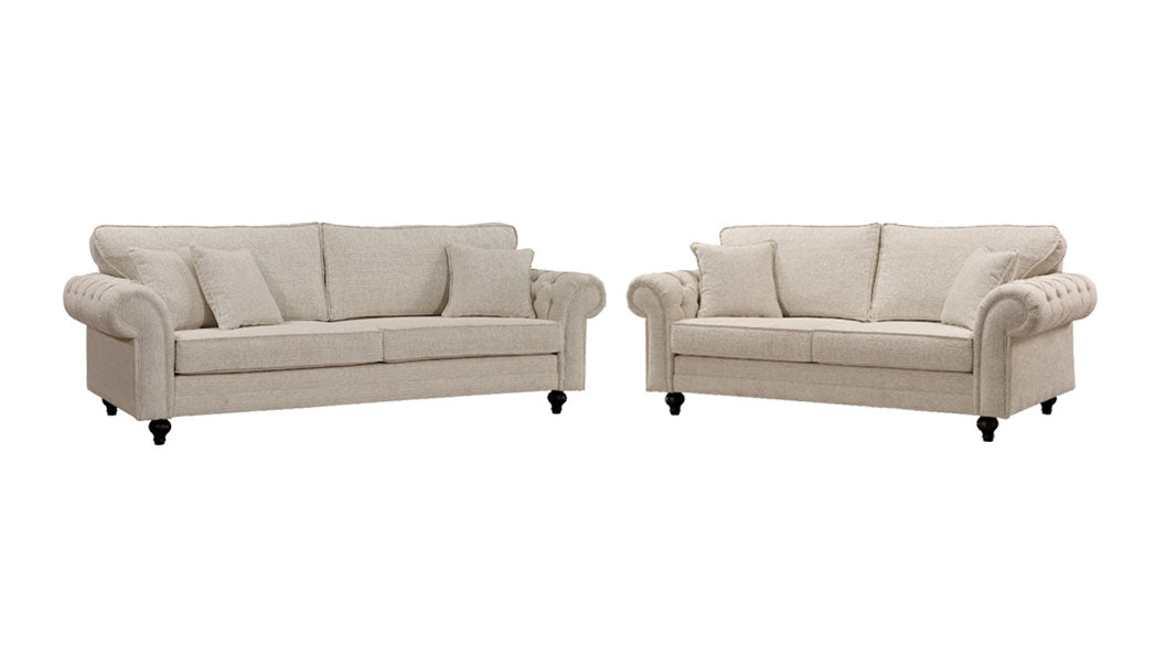 Chelsea Suite - (4 Seater & 3 Seater - Cream)
