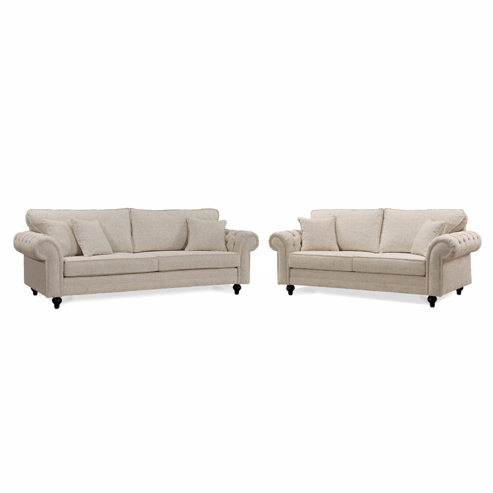 Chelsea Suite - (4 Seater & 3 Seater - Cream)