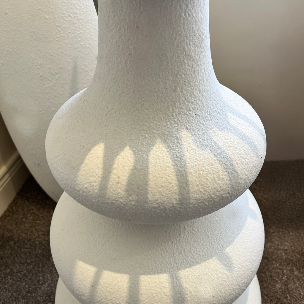 White Organic 3 Tier Resin Pot
