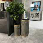 3pc Ribbed Zinc Planters