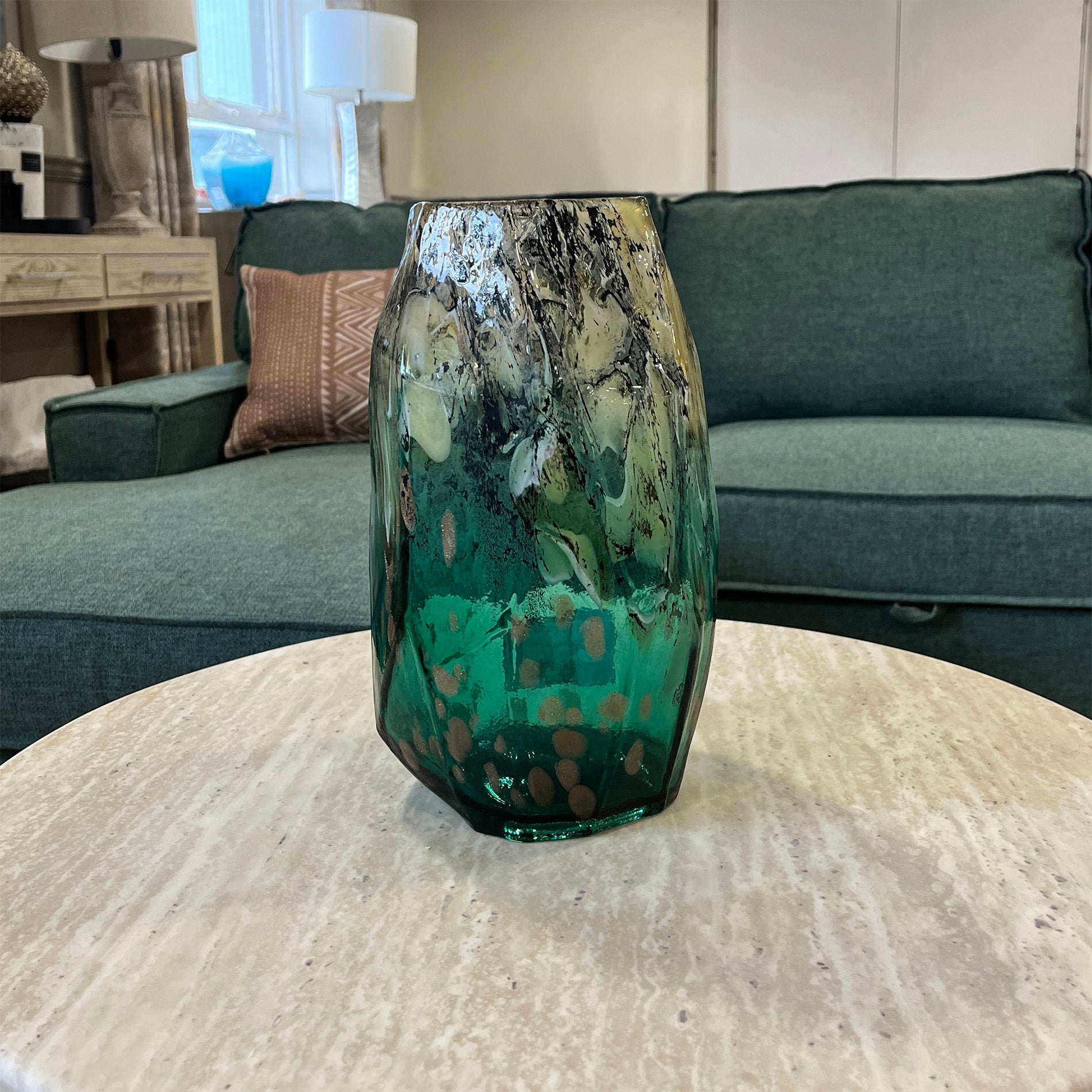 Gold and Green Twist Vase