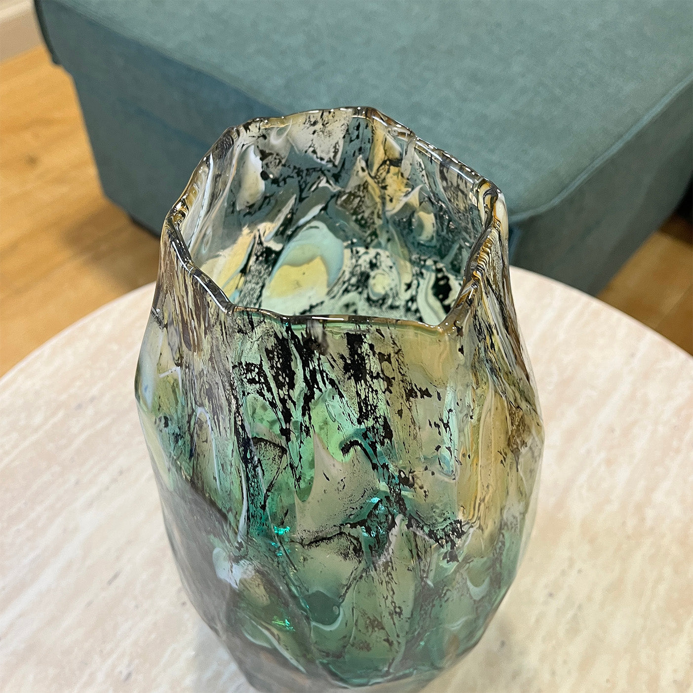 Gold and Green Twist Vase