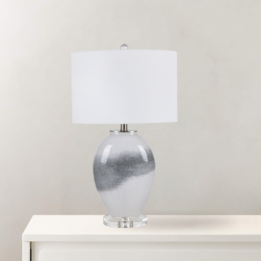 Alba White Glass Table Lamp