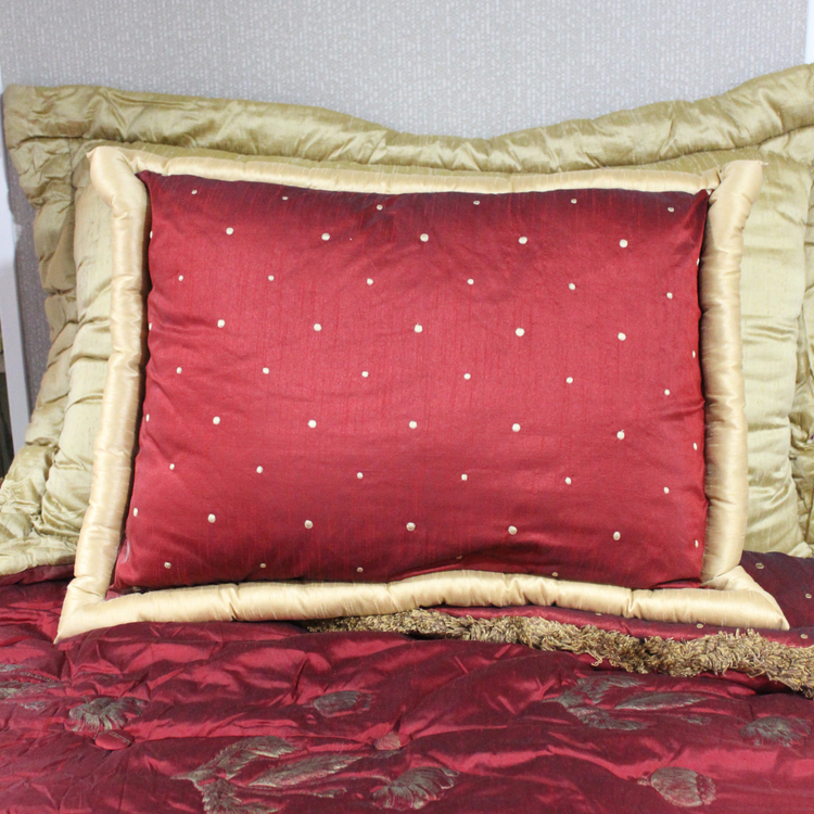 Red and Gold Double Bed Spread - Reversible