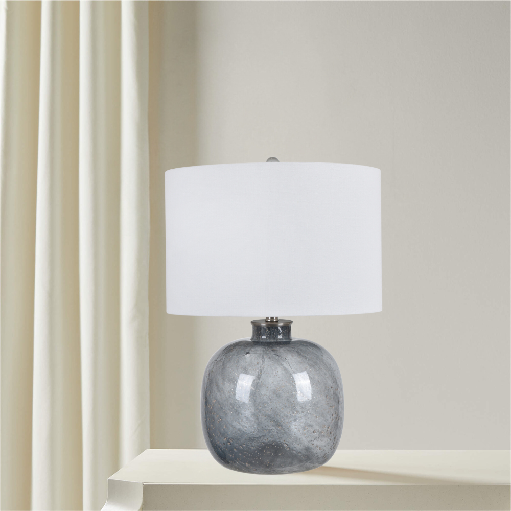 Preston Grey Glass Table Lamp