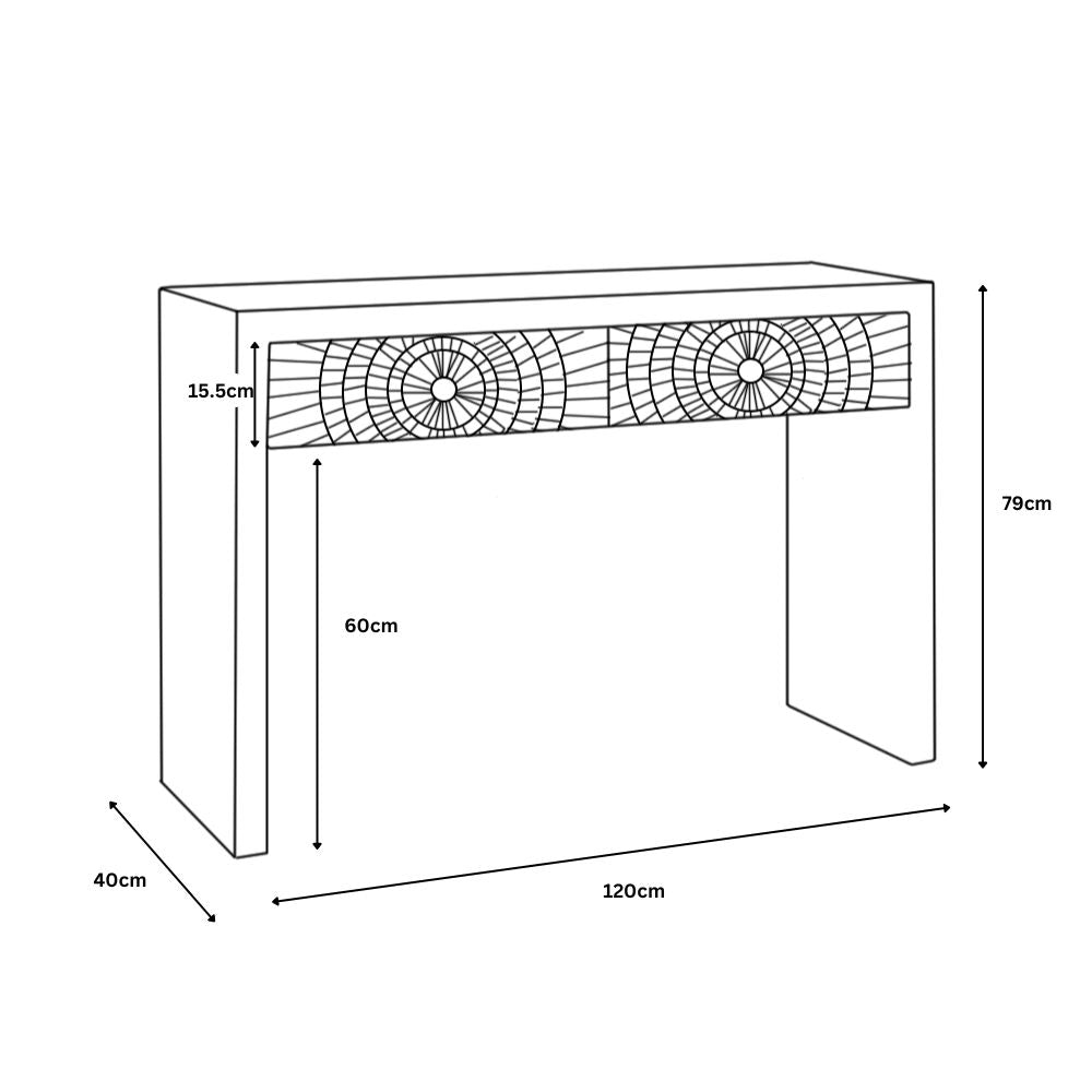 Frenso Silver Geometric Console Table