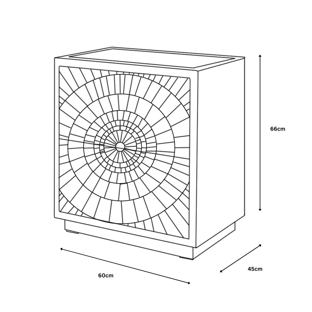 Frenso 2 Drawer Silver Side Table