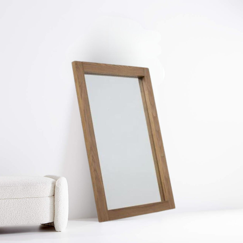 Rectangular Orhard Philip Light Oak Rectangular Mirror – Timeless Style for Any Space ...