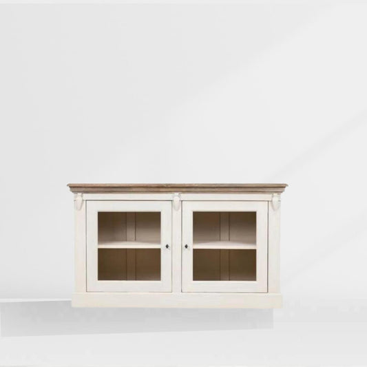 Cornwall 2 Door Antique White/ Oak Chest