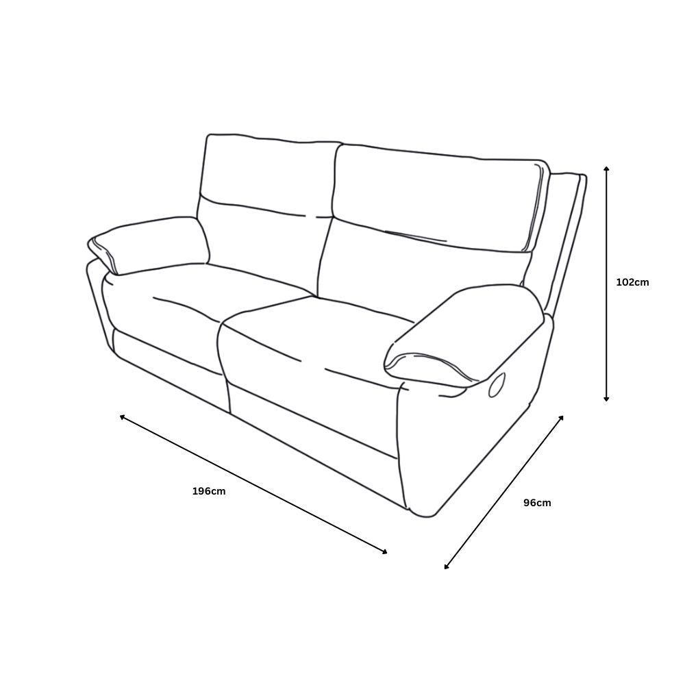 Midtown Recliner 3 Seater Sofa in Dark Grey