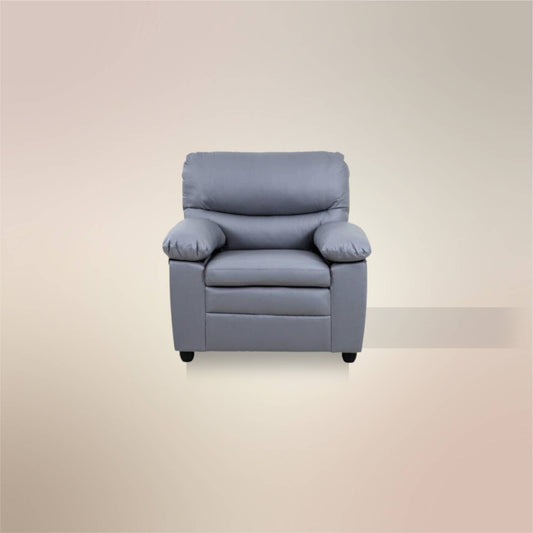 Andreas Grey Faux Leather Armchair