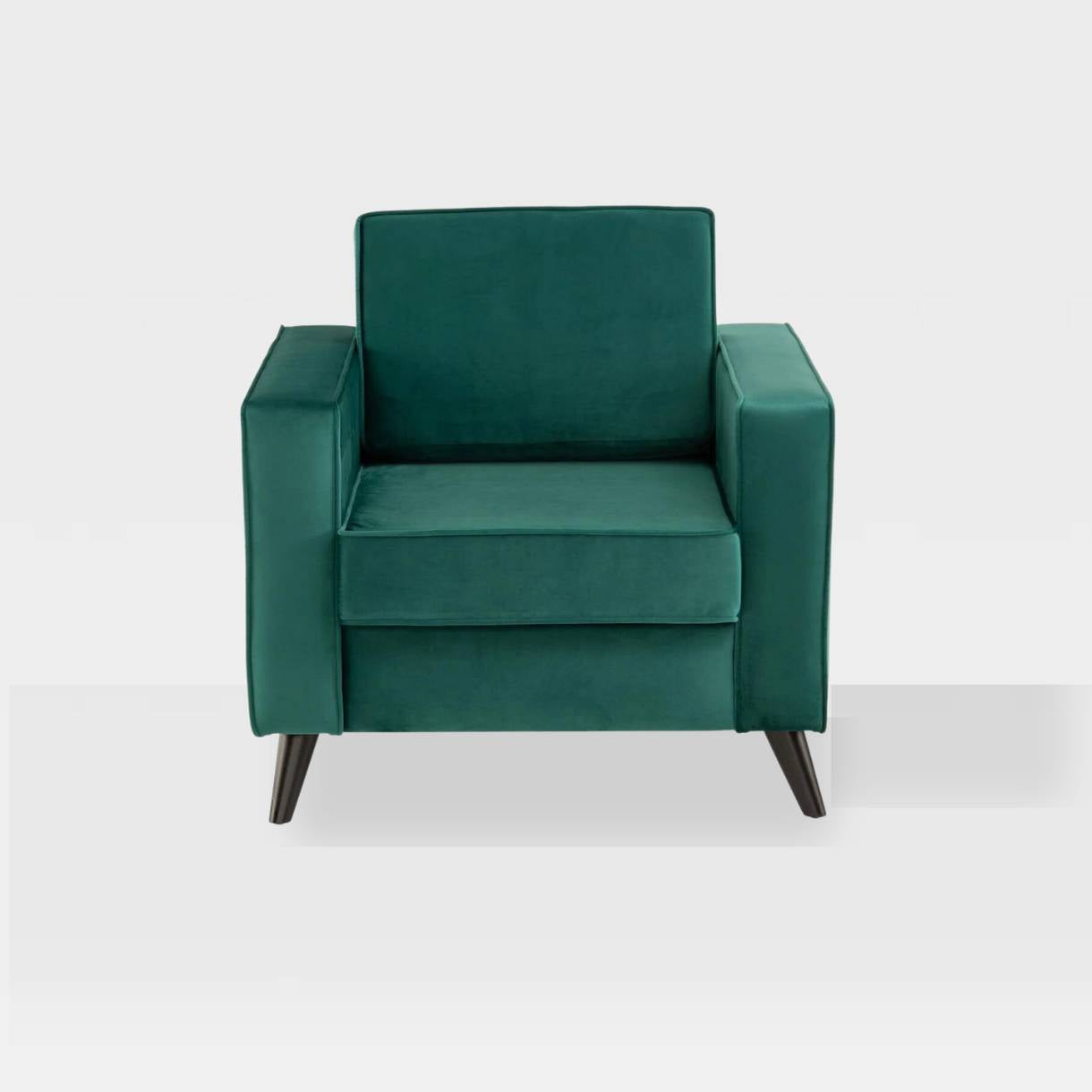 Cara Forest Green Velvet Armchair