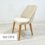 Zara Dining Chair - Beige / Walnut (Set of 6)