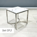 Ritz Faux Marble Side Table (Set of 2)