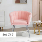 Lillie Pink Velvet Tub Chair (Set of 2)