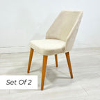 Zara Dining Chair - Beige / Walnut (Set of 2)