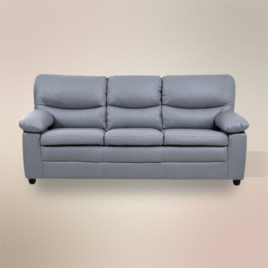 Andreas Grey Faux Leather 3 Seater Sofa
