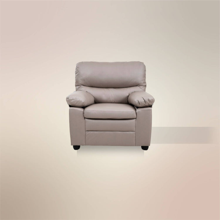 Andreas Taupe Faux Leather Armchair