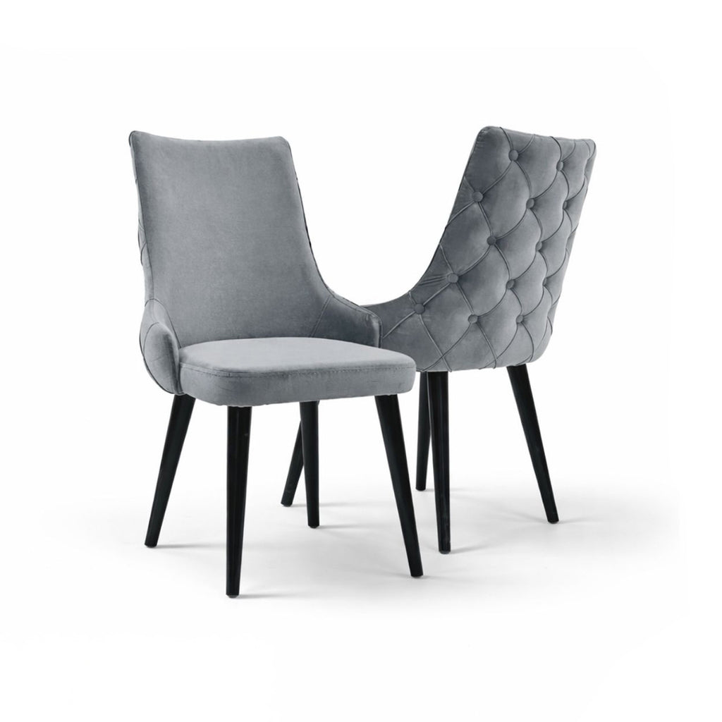 City Dining Chair - Grey Velvet (Set of 2)