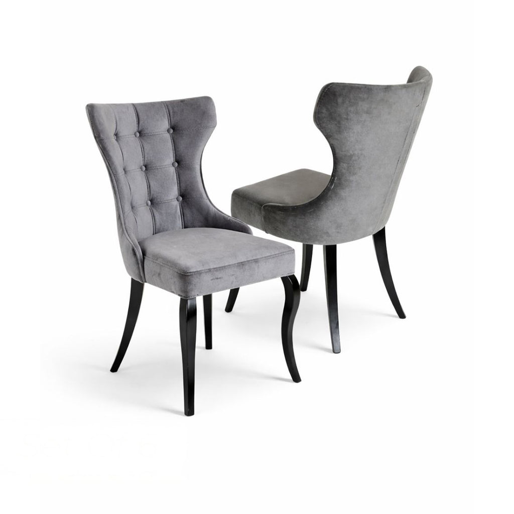 Oslo Dining Chair - Grey Velvet (Set of 2)
