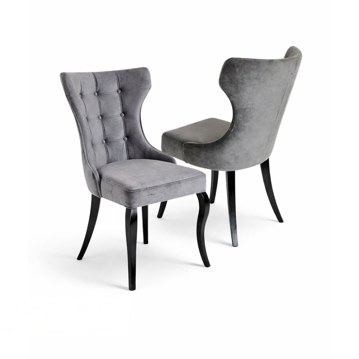 Oslo Dining Chair - Grey Velvet (Set of 6)