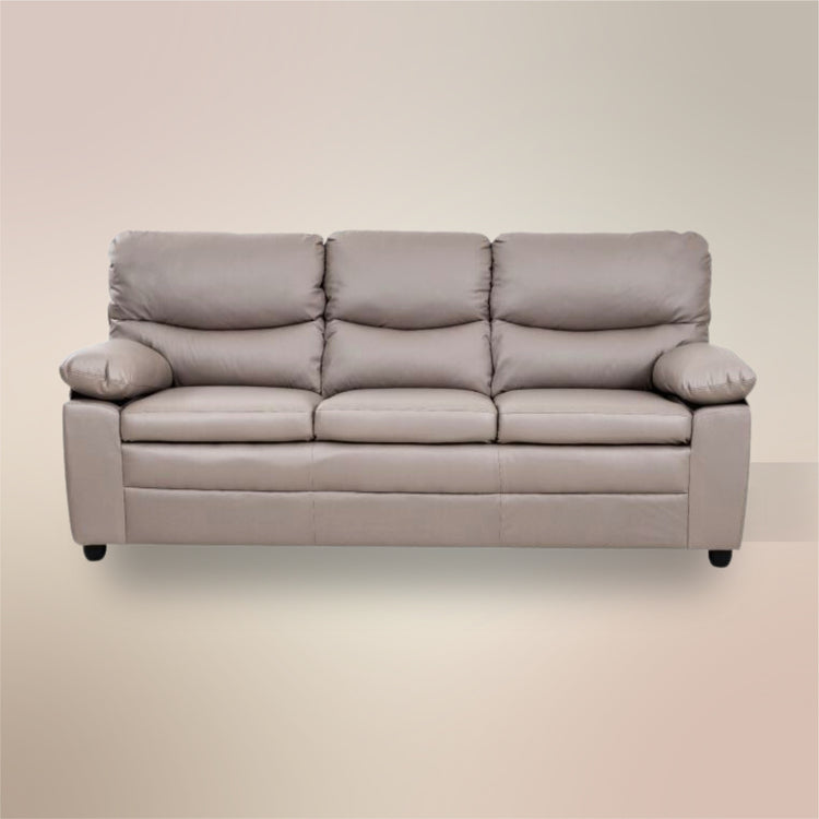 Andreas Taupe Faux Leather 3 Seater Sofa