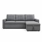 Lincoln Interchangeable Corner Sofa Bed - Grey
