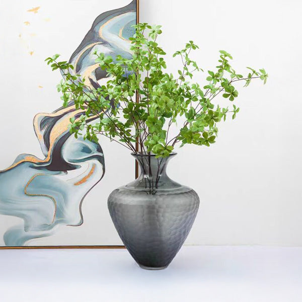 Textured Black Glass Vase