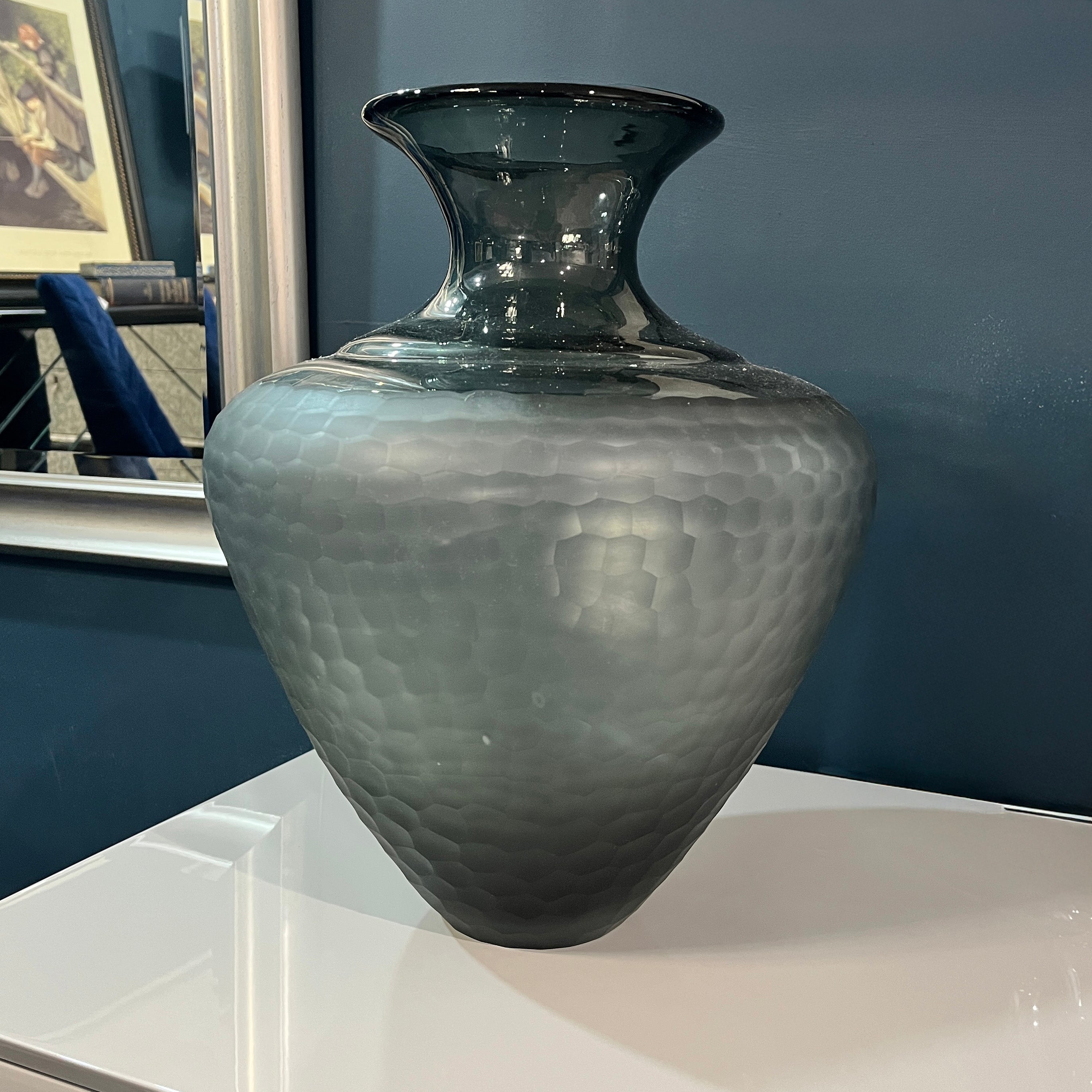 Textured Black Glass Vase