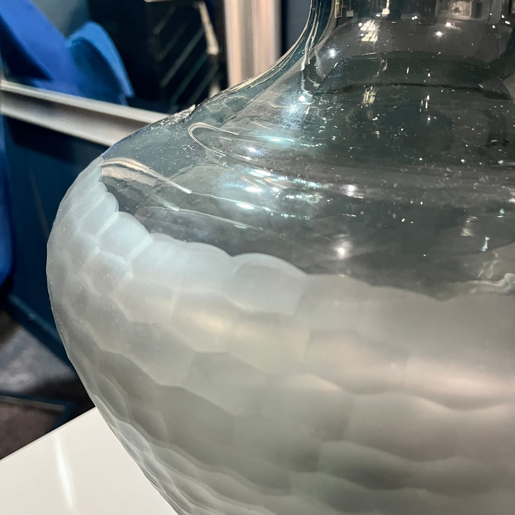 Textured Black Glass Vase