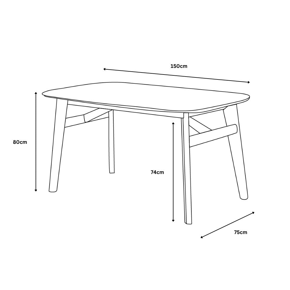 Alice 150cm Dining Table in colour Wenge