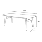 Alice 180cm Dining Table in colour Wenge