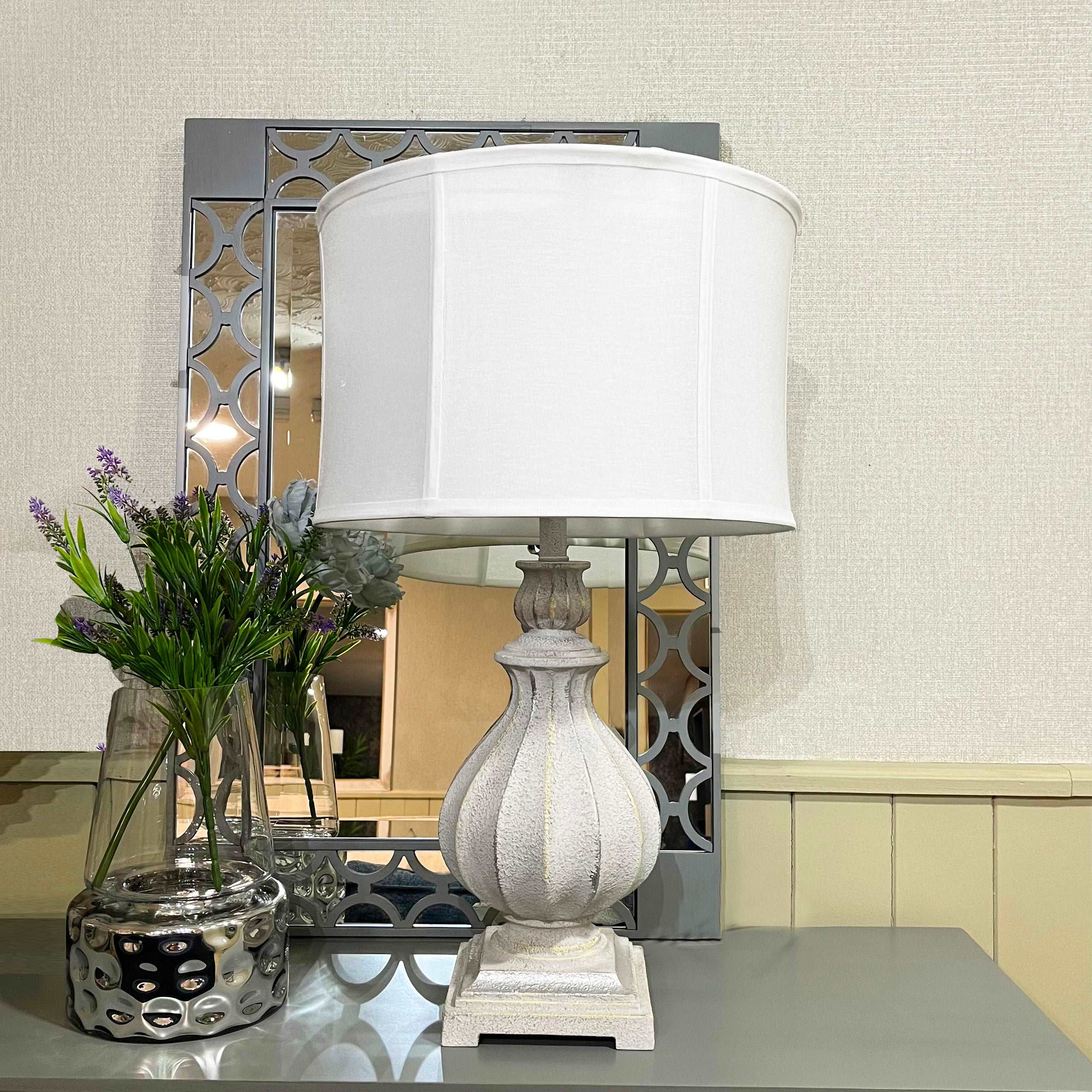 Amina White Table Lamp