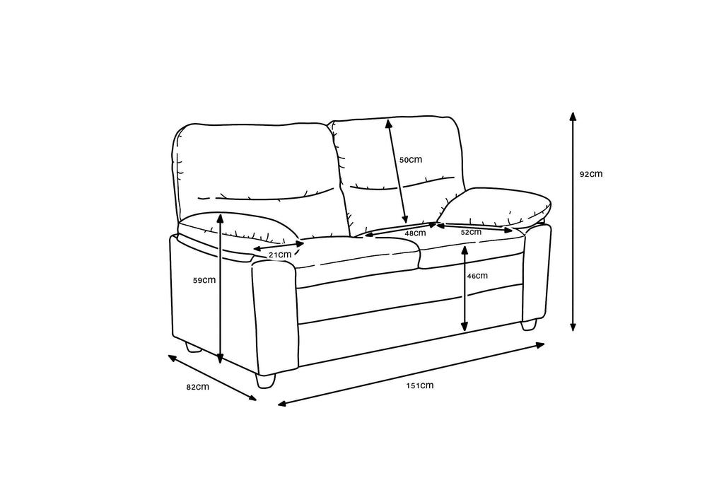Andreas 2 Seater - Grey