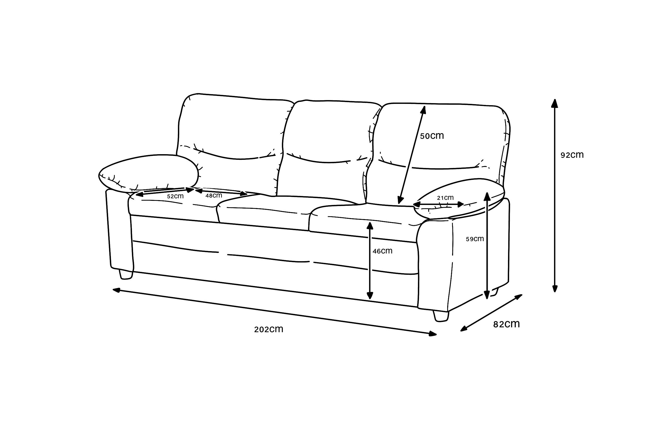 Andreas 3 Seater - Grey