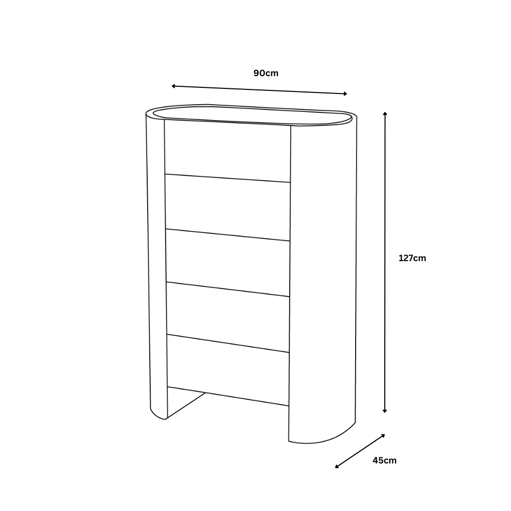 Atlanta 5 Drawer Tallboy
