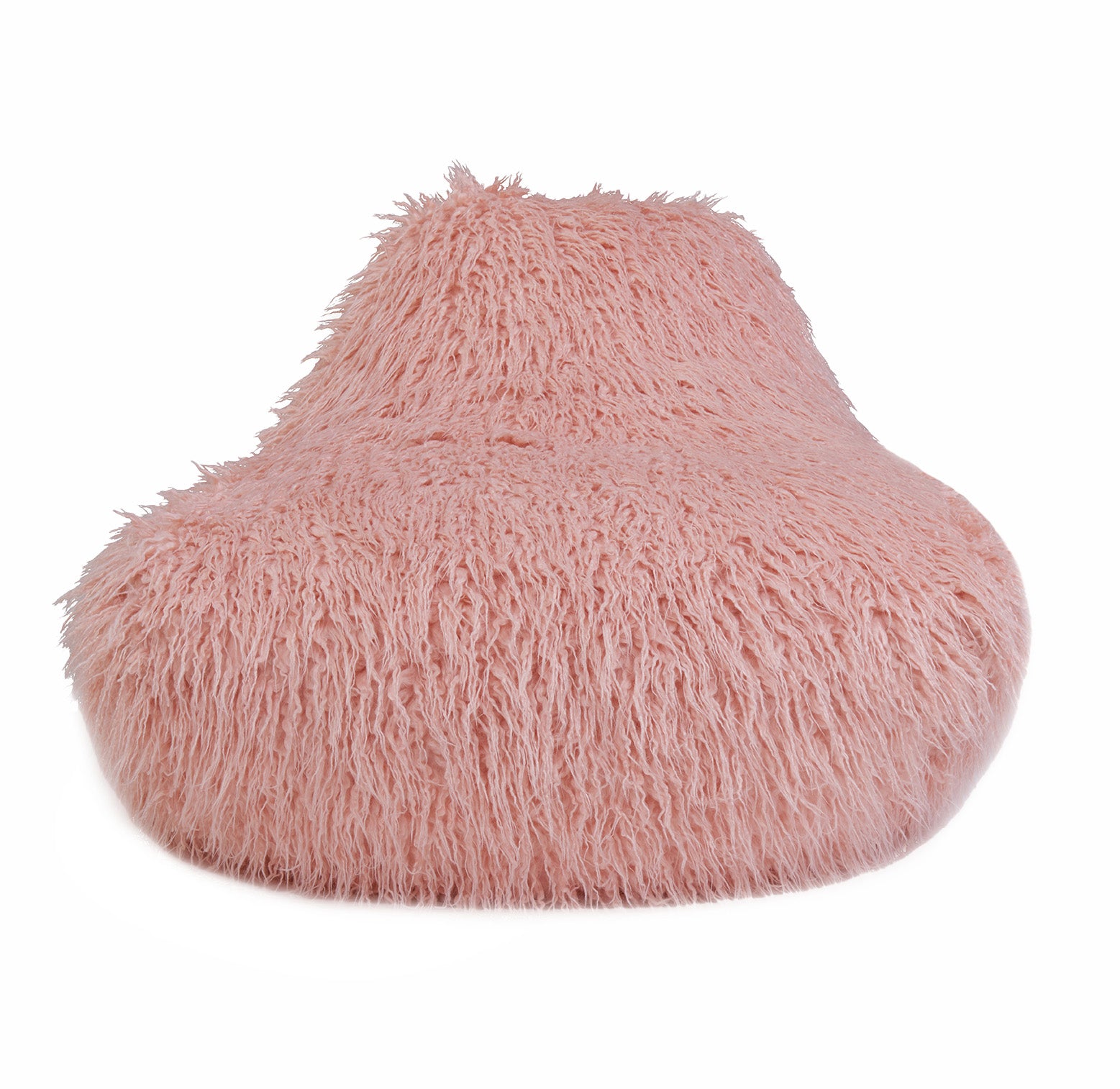 Faux Sheepskin Pink Bean Bag