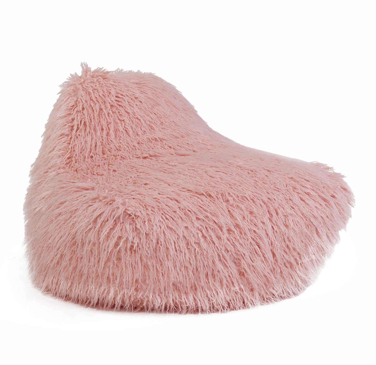 Faux Sheepskin Pink Bean Bag