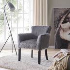 Faux Sheepskin Grey Tub Chair