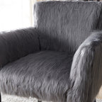 Faux Sheepskin Grey Tub Chair