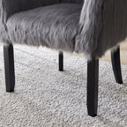 Faux Sheepskin Grey Tub Chair