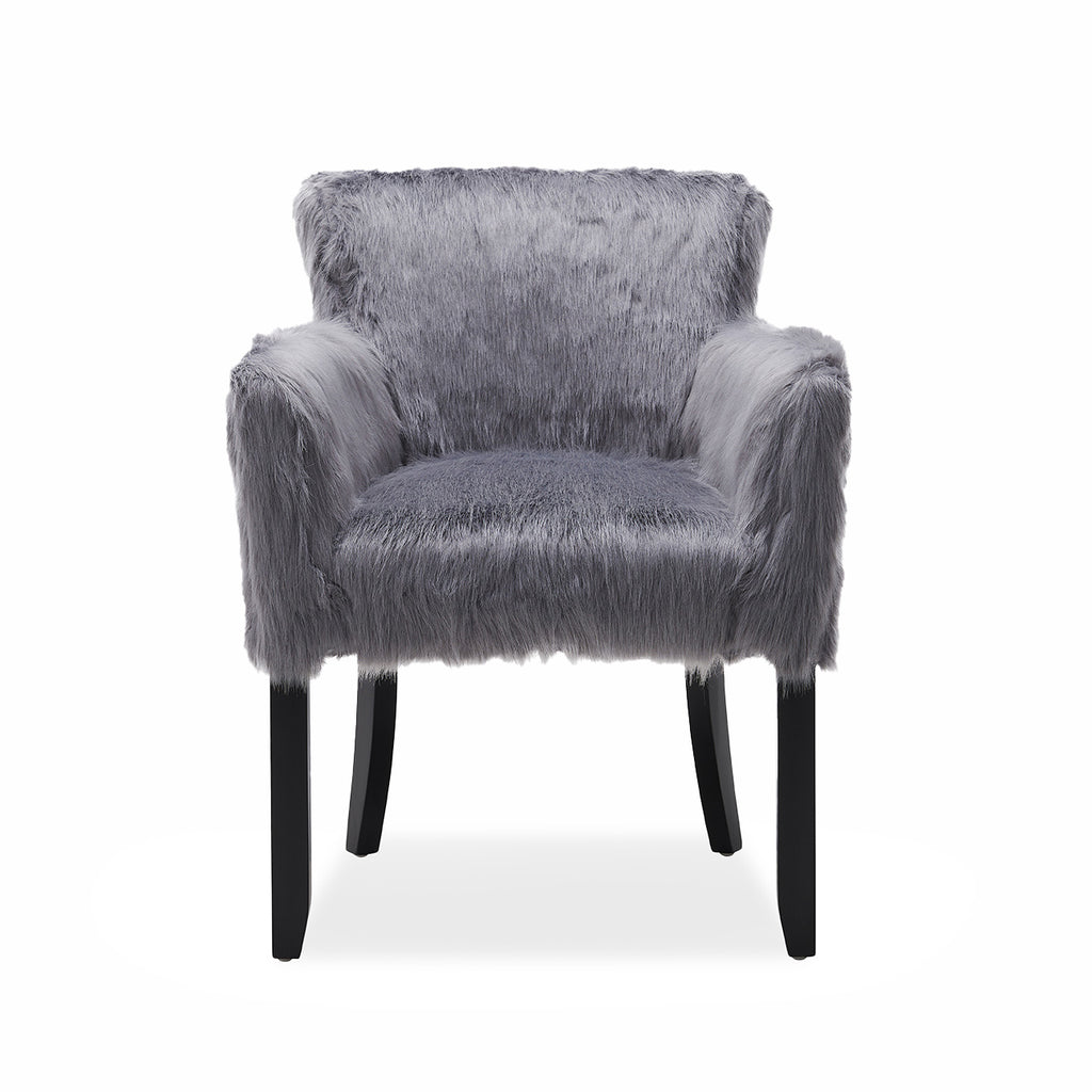 Faux Sheepskin Grey Tub Chair