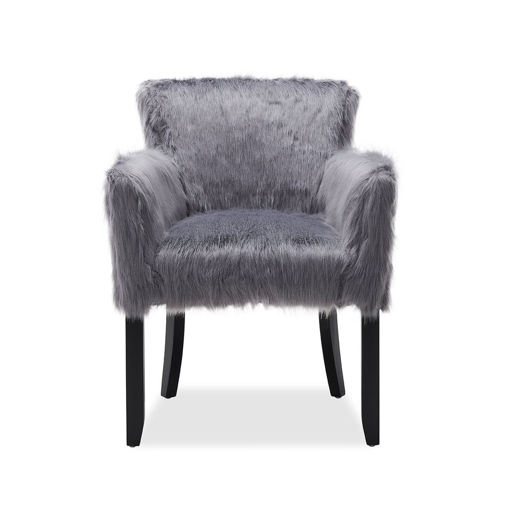 Faux Sheepskin Grey Tub Chair
