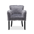 Faux Sheepskin Grey Tub Chair