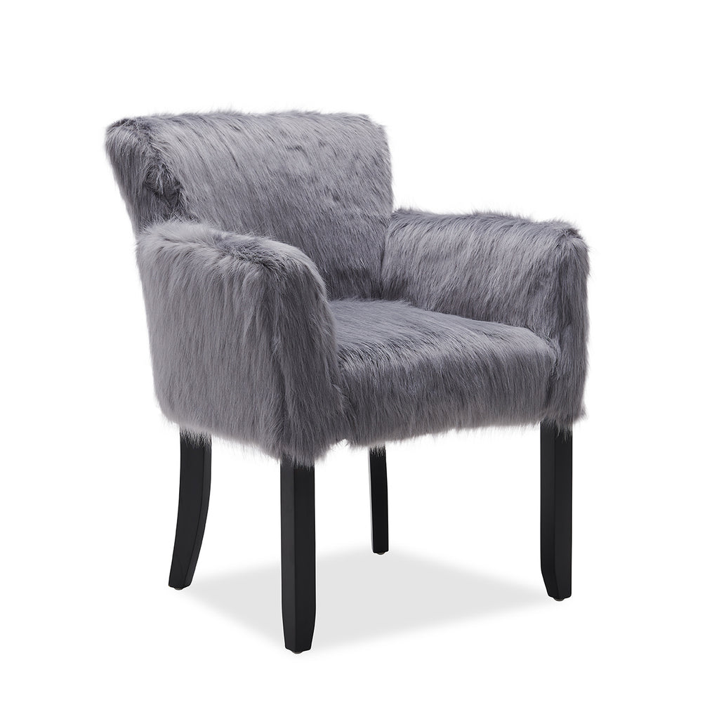Faux Sheepskin Grey Tub Chair