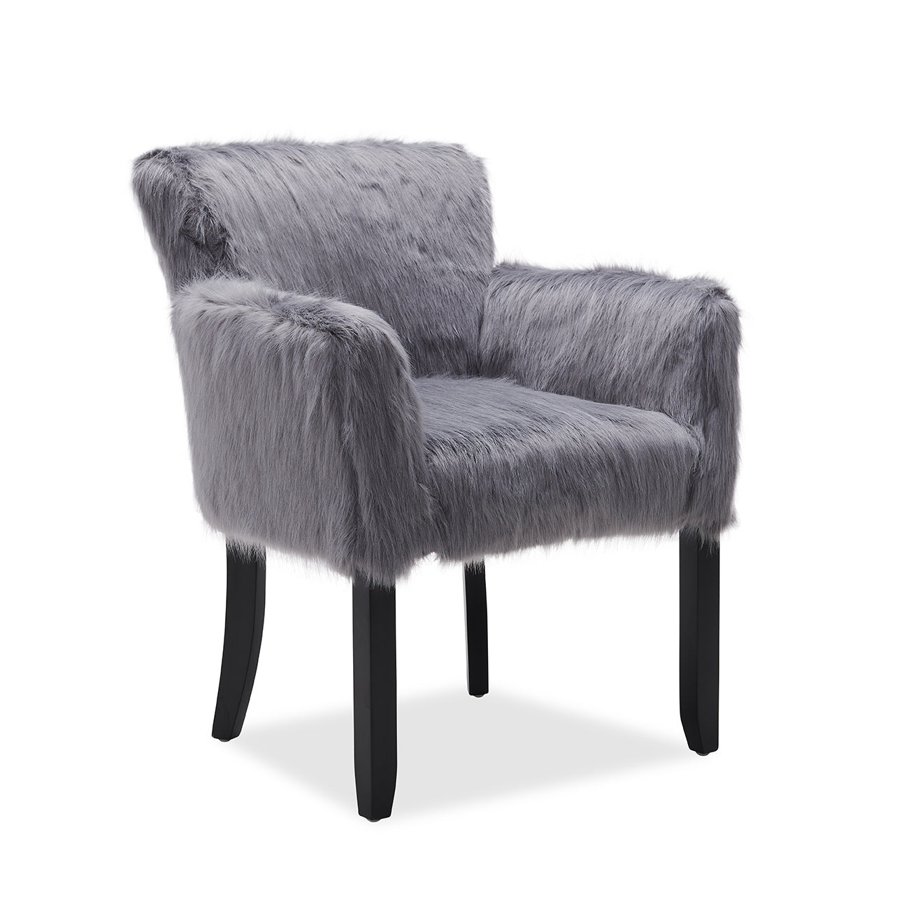 Faux Sheepskin Grey Tub Chair