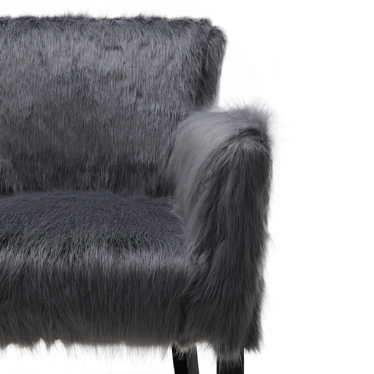 Faux Sheepskin Grey Tub Chair