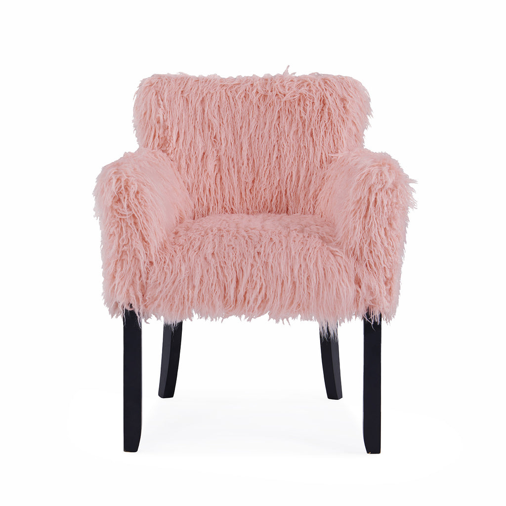 Faux Sheepskin Pink Tub Chair