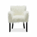 Faux Sheepskin White Tub Chair